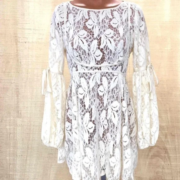 chinese dress ladies Free People Tabby Lace Mini Dress – TandyWear main image 0